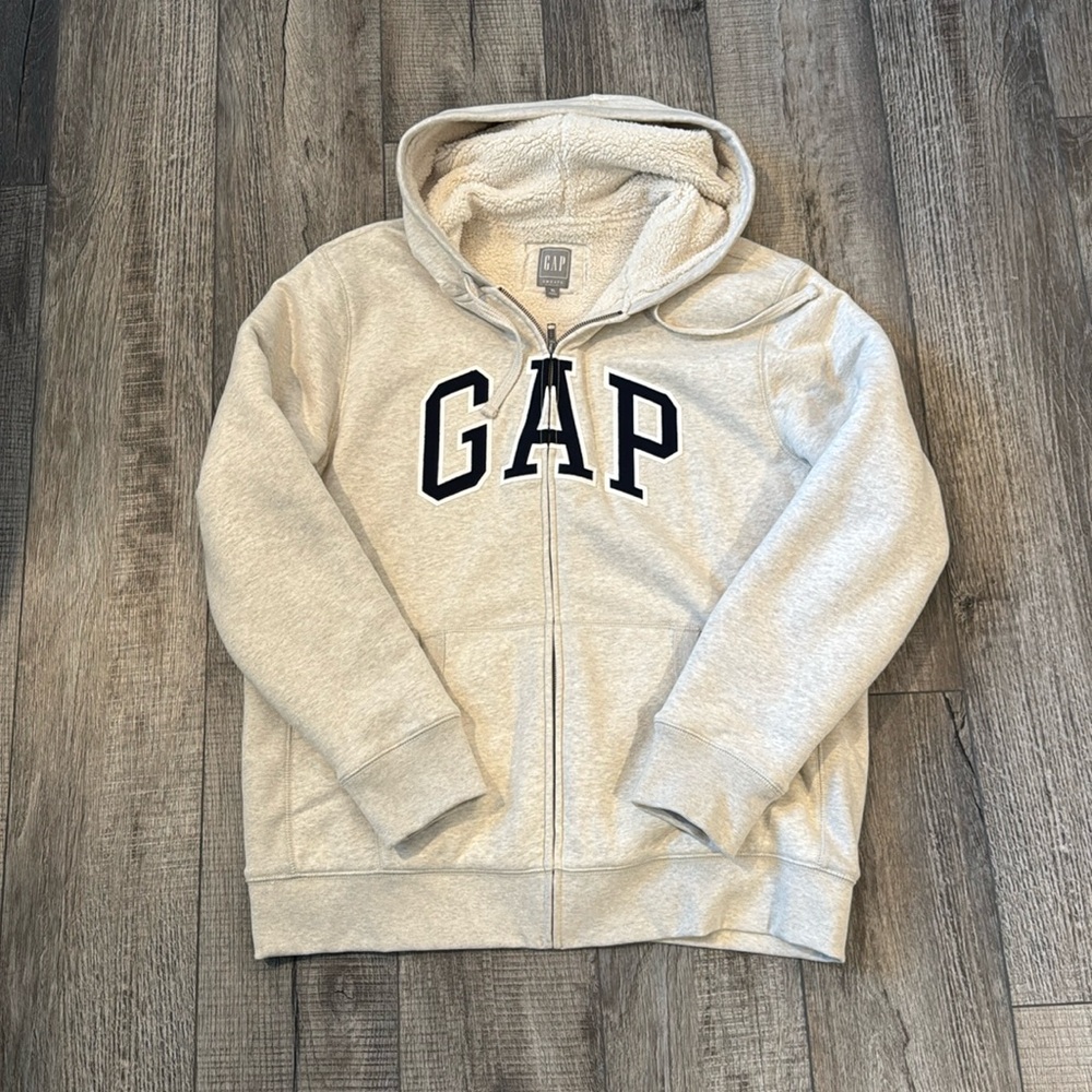 Gap men’s Sherpa lined hoodied jacket